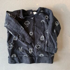 Petit Lem Black Graphic crewneck